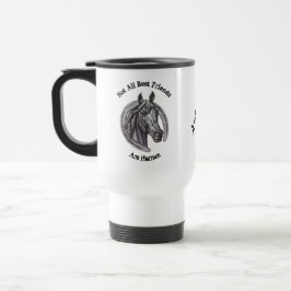 Taza De Viaje Amante de los caballos vintage boceto herradura me