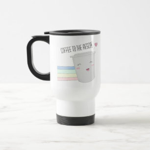 Taza De Viaje Amantes del café lindo superhéroe arcoiris