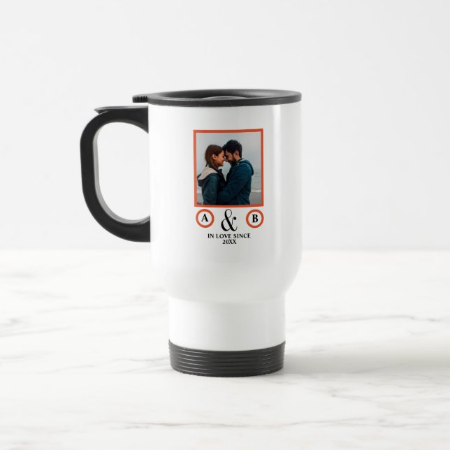 Taza De Viaje Amantes del el día de San Valentín pareja monogram (Izquierda)