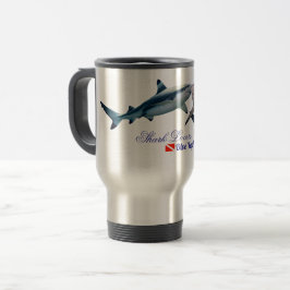 Taza De Viaje Amantes del tiburón blanco rotan vidrio