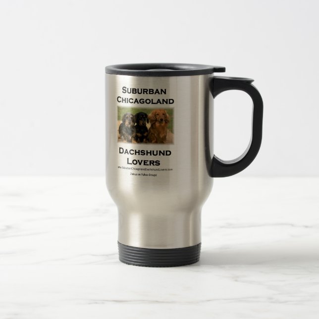Taza De Viaje Amantes suburbanos del Dachshund de Chicagoland (Derecha)