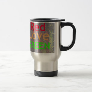 TAZA DE VIAJE AMAR EL ORO ROJO VERDE