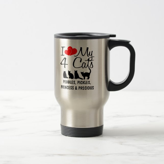 Taza De Viaje Amar mis cuatro gatos (Derecha)