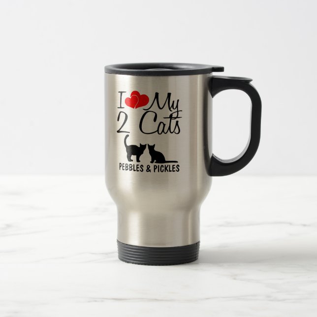 Taza De Viaje Amar mis dos gatos (Derecha)