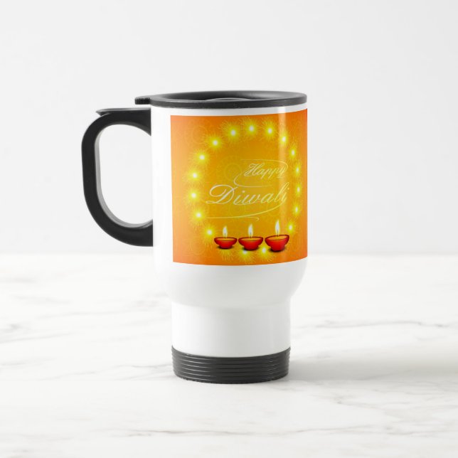 Taza De Viaje Amarillo Feliz Diwali (Izquierda)