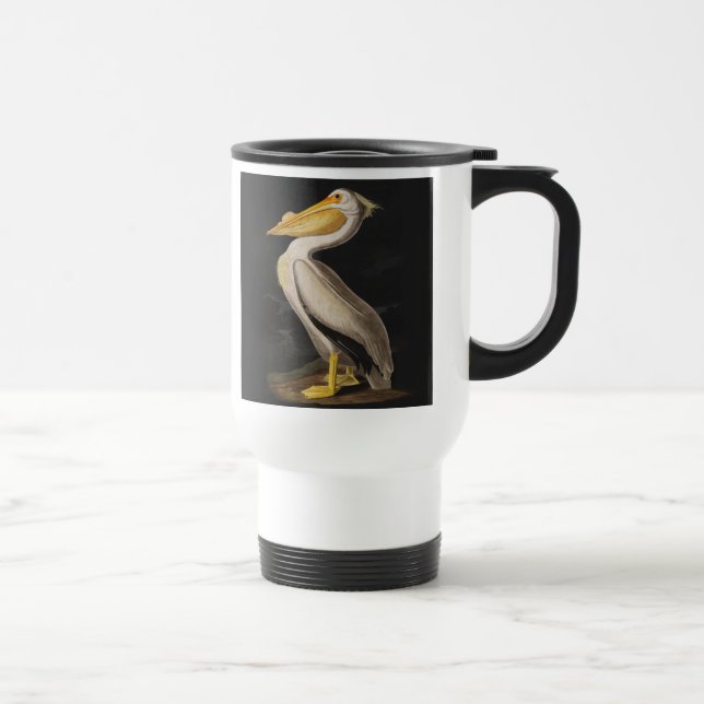 Taza De Viaje América del pájaro pelícano blanco audubon (Derecha)