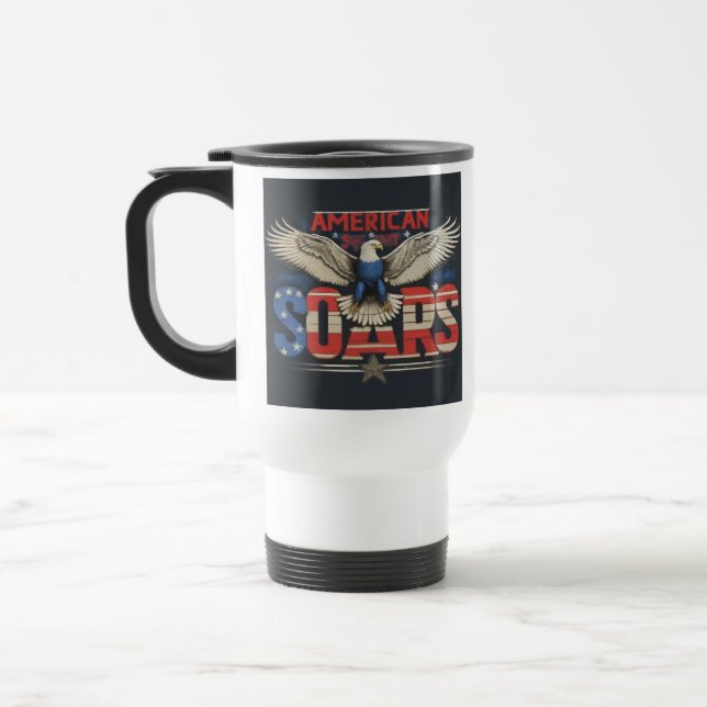 Taza De Viaje "American Spirit Soars" Traje Café Mug. (Izquierda)