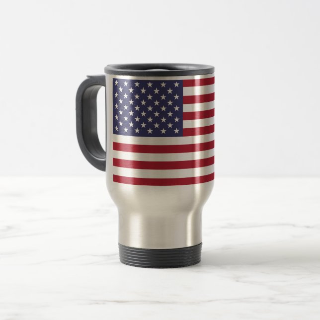 Taza De Viaje American United States Bandera Travel Mug (Anverso izquierdo)