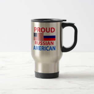 Taza De Viaje Americano ruso orgulloso
