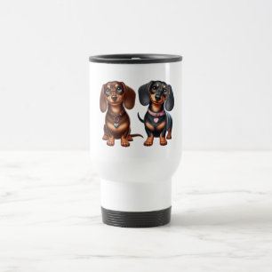 Taza De Viaje Amigos de Cute Dachshund