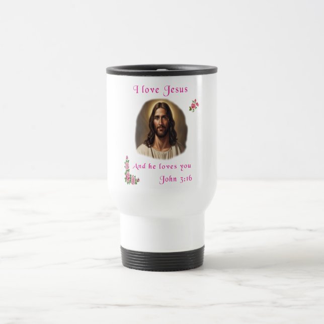 Taza De Viaje Amo a Jesús (Centro)