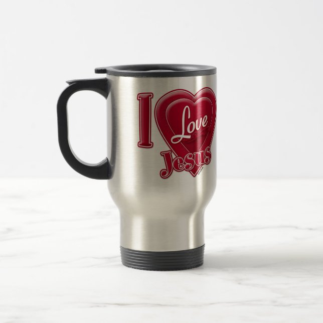 Taza De Viaje Amo a Jesús Corazón Rojo (Izquierda)