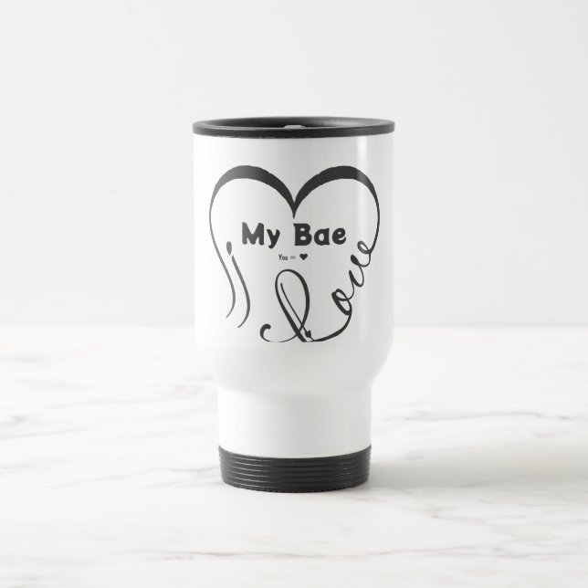 Taza De Viaje Amo a mi Bae • Tú = ♥ (Centro)
