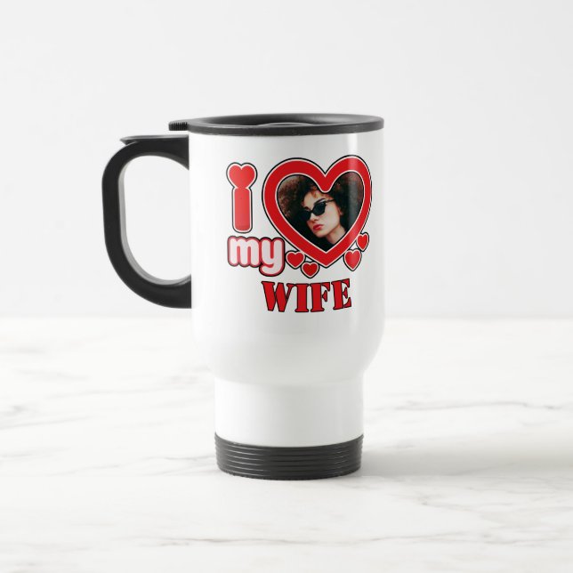 Taza De Viaje Amo A Mi Esposa Personalizada (Izquierda)