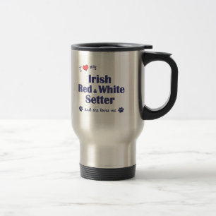 Taza De Viaje Amo a mi organismo rojo y blanco irlandés (el
