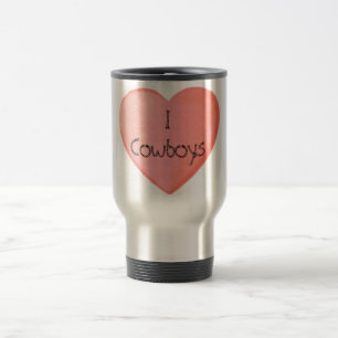 Taza De Viaje ¡Amo a vaqueros! Taza del viaje del acero