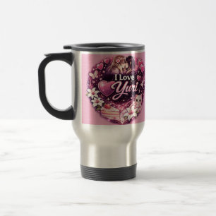 Taza De Viaje Amo a Yuri Estética Anime de Chicas Kawaii