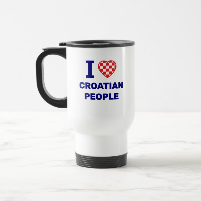 Taza De Viaje Amo al pueblo croata (Izquierda)