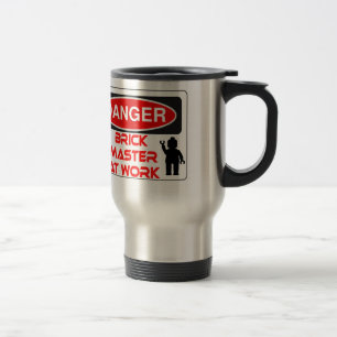 Taza De Viaje AMO del LADRILLO de la PRECAUCIÓN EN EL TRABAJO d
