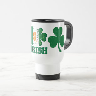 Taza De Viaje Amo el mug irlandés St. Patrick's Day Shamrock