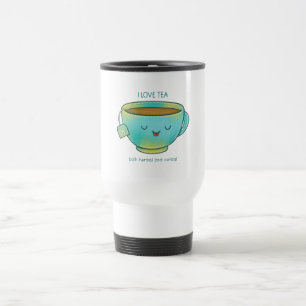 Taza De Viaje Amo el té tanto herbal como verbal Amante del té d
