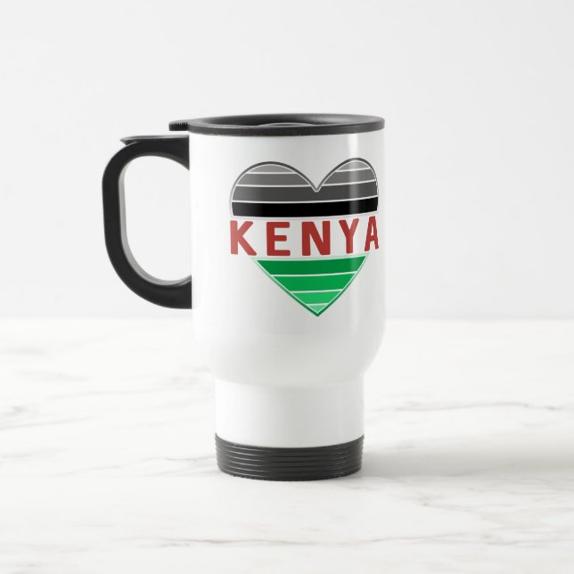 Taza De Viaje Amo Kenia, corazón keniano (Izquierda)