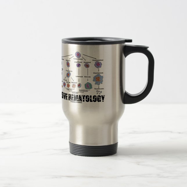 Taza De Viaje Amo la Hematología Lineaje de Células Sanguíneas (Derecha)