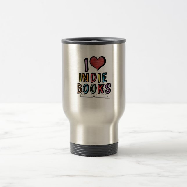 Taza De Viaje Amo los libros del indie (Centro)