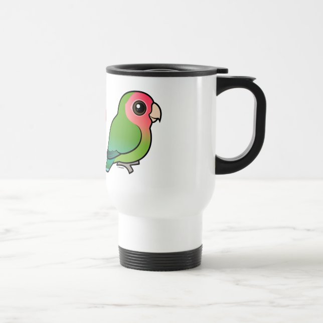 Taza De Viaje Amo Lovebirds Melocotón-hechos frente (Derecha)