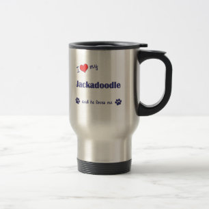 Taza De Viaje Amo mi Jackadoodle (el perro masculino)