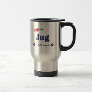 Taza De Viaje Amo mi jarro (el perro femenino)