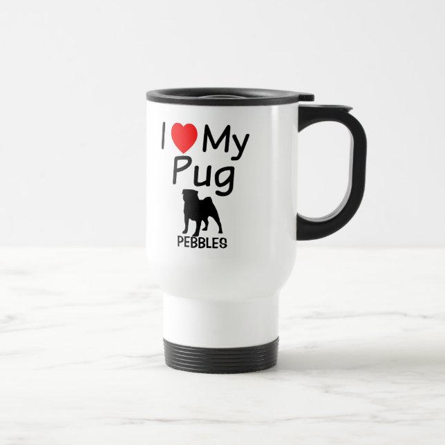 Taza De Viaje Amo Mi Pug (Derecha)