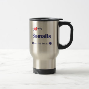 Taza De Viaje Amo mi Somalis (los gatos múltiples)