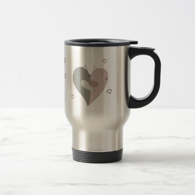 Taza De Viaje Amor Aves Corazón (Derecha)