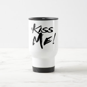 Taza De Viaje Amor Bésame Negro Y Blanco