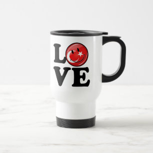 Taza De Viaje Amor de la bandera sonriente de Turquía