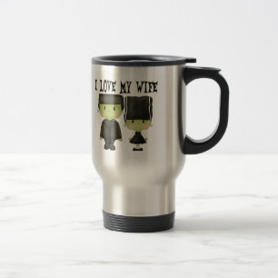 Taza De Viaje Amor de Sr. y de señora Franken Couple I mi espos