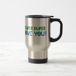 TAZA DE VIAJE ¡AMOR ESTUPENDO DEL PERSONALIZADO I DUPER USTED!
