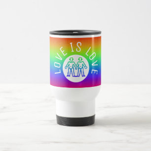 Taza De Viaje Amor Tipografía Orgullo gay Arcoiris LGBT colorido