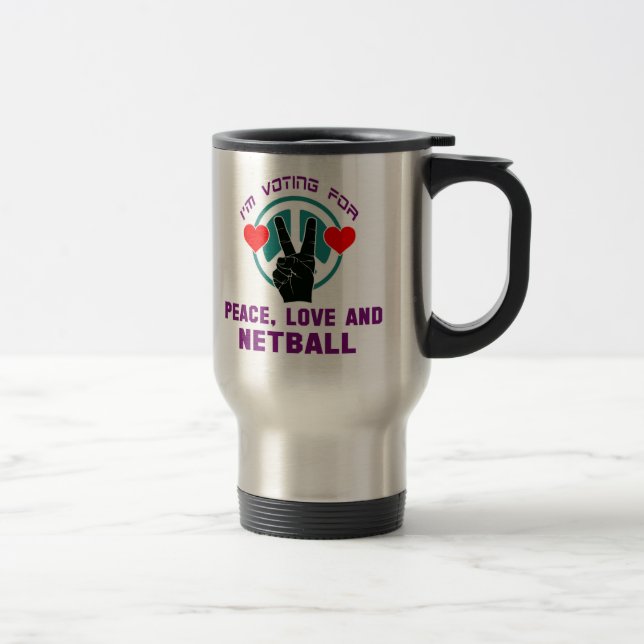 Taza De Viaje Amor y Netball. de la paz (Derecha)