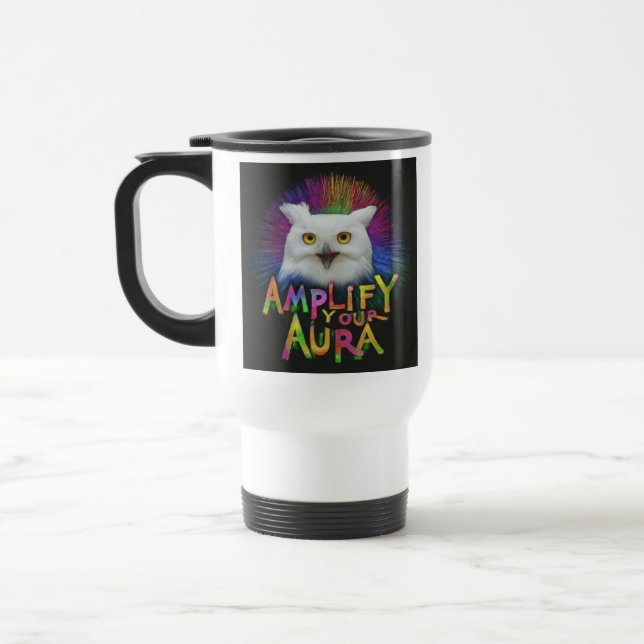 Taza De Viaje "Amplify Your Aura" Traje Café Mug (Izquierda)