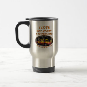 Taza De Viaje Añadir el nombre de la foto de tu auto, texto, amo