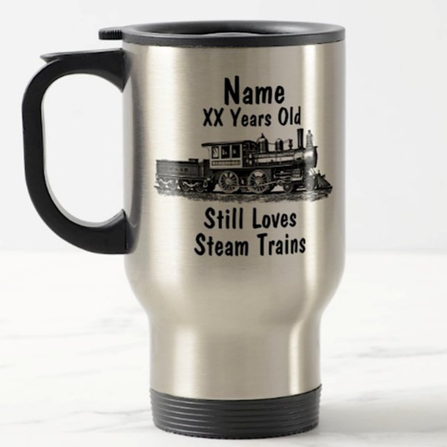 Taza De Viaje Añadir nombre edad tren de vapor personalizado cum (Subido por el creador)