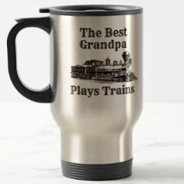 Taza De Viaje Añadir nombre juega el abuelo del tren de vapor