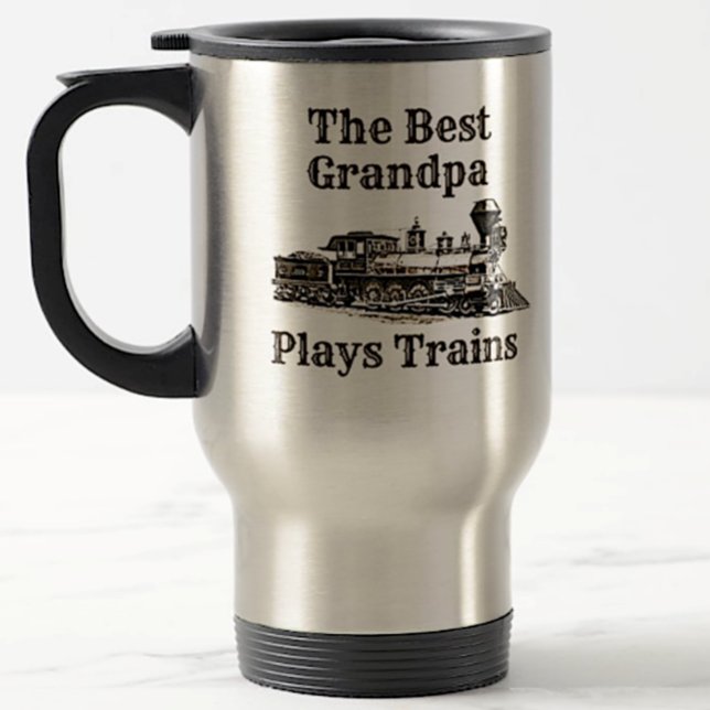 Taza De Viaje Añadir nombre juega el abuelo del tren de vapor (Subido por el creador)