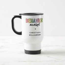 Taza De Viaje Analista de comportamiento colorido de nombre pers