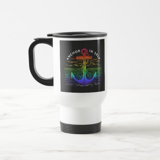 Taza De Viaje "Anchor in Self" Travel Coffee Mug. (Izquierda)