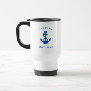 Taza De Viaje Ancla de barco de capitán náutico personalizado