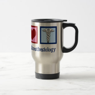 Taza De Viaje Anesthesiology del amor de la paz