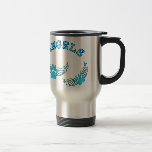 Taza De Viaje Ángel Mascota Viñe En Azul (Derecha)